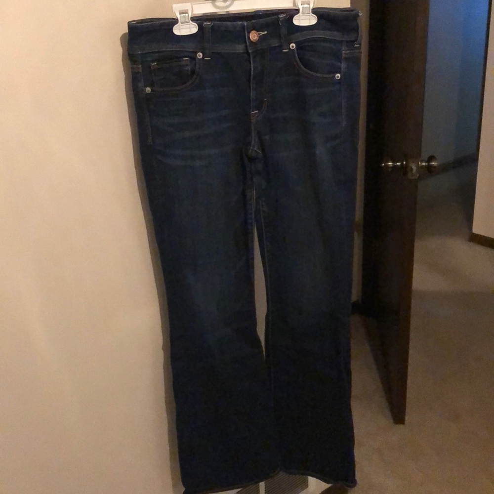 American Eagle flare jeans, dark wash, size 8